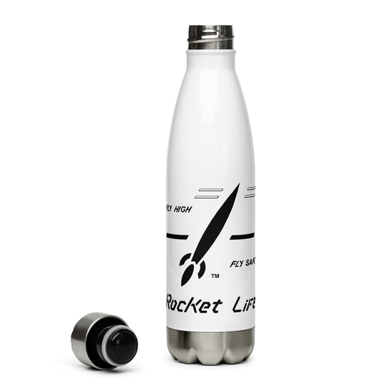 [5030] White Stainless Steel Water Bottle w/ Logo