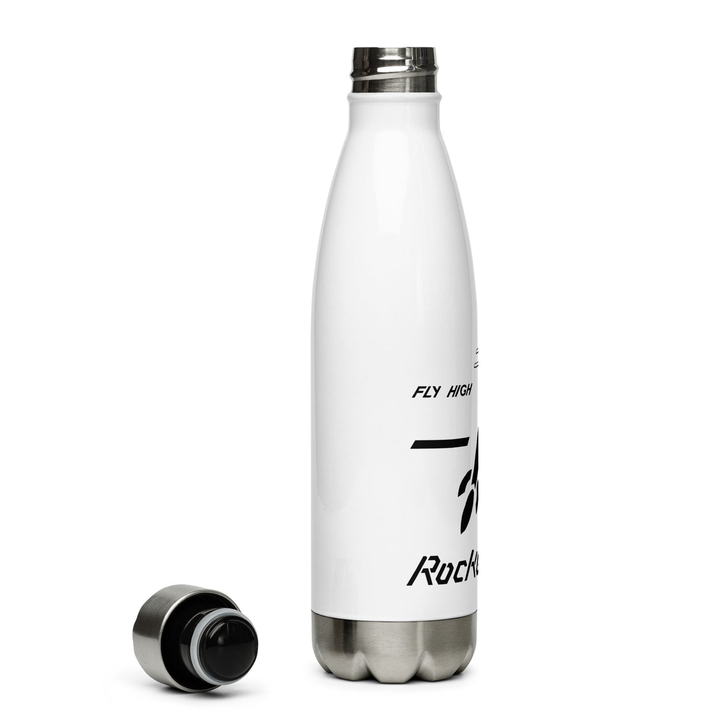 [5030] White Stainless Steel Water Bottle w/ Logo