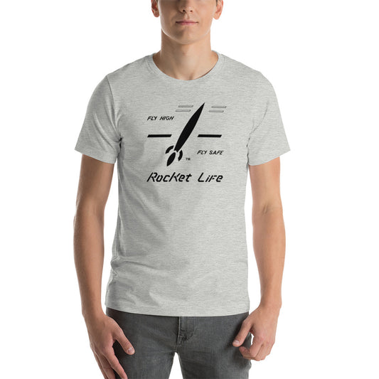 [1018] T-shirt with Large Rocket Life Logo